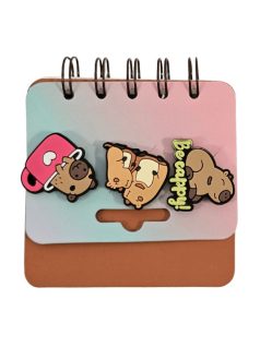   Kapibara spirál notesz figura díszekkel, 8x8,5cm, többféle változat