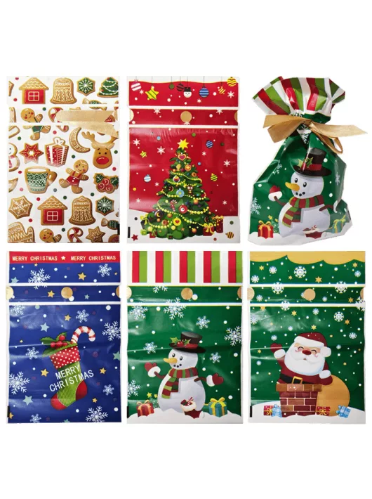 Mikulászacskó, 22x15cm, többféle minta