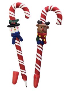 Karácsonyi golyóstoll, cukorka formájú, 2 féle