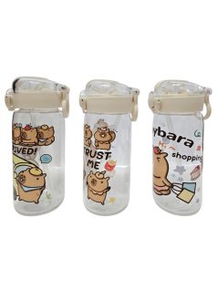 Kapibara kulacs, 400ml, szívószálas, 3 féle