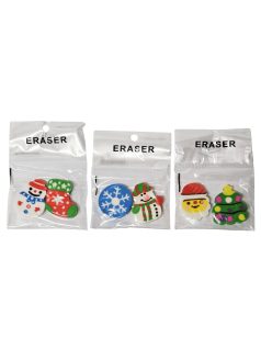 Karácsonyi radírok, 2 db/szett, többféle változat