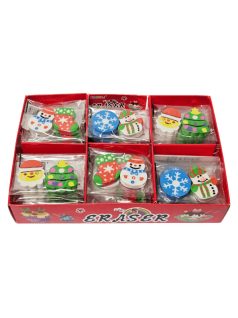 Karácsonyi radírok, 2 db/szett, többféle változat