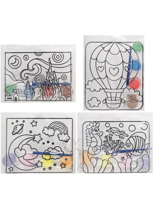 Fényvarázs forma üvegfestékkel, 8x11cm, 4 festék, ecset, 4 féle változat