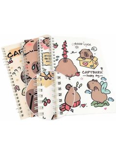 Kapibara spirál notesz, A/5, vonalas, többféle változat