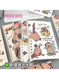 Kapibara spirál notesz, A/5, vonalas, többféle változat