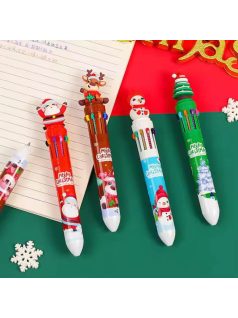   Karácsonyi golyóstoll figurákkal, 10 színű, 4 féle változat