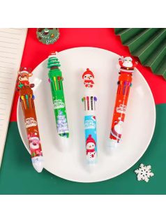   Karácsonyi golyóstoll figurákkal, 10 színű, 4 féle változat