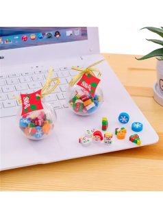   Karácsonyi mini radír szett, kb. 20 db radír egy gömb formában