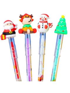 Karácsonyi tolóbetétes ceruza, 4 féle figurával