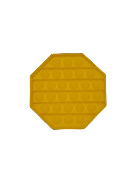 Pop it játék, 12x12cm, nyolcszög alakú, sárga