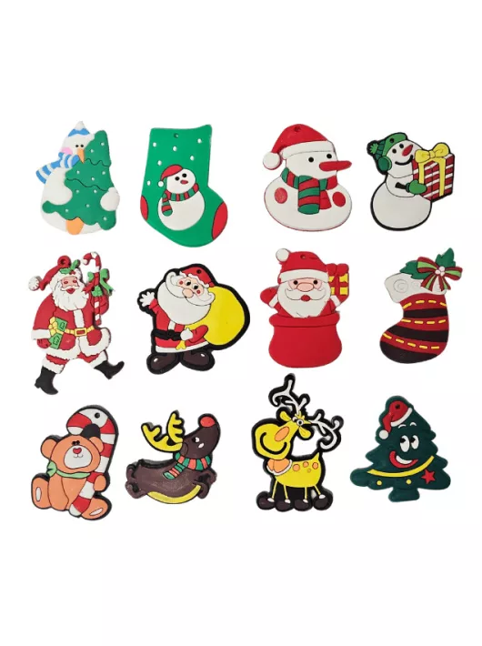 Karácsonyi hűtőmágnes, kb. 5x5cm, többféle változat