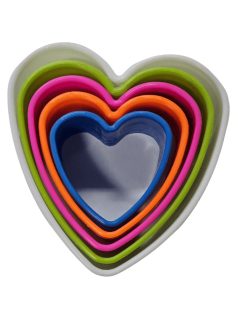   Szivecskés süteménykiszúró szett (5-9,5cm), műanyag, 5 db/csomag