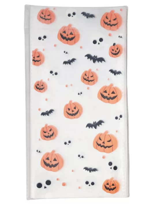 Halloweeni zacskó, üres, 12,5x27cm, 50 db/csomag