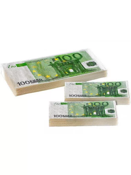 EURO bankjegy szalvéta, 8x16cm, 20 db/csomag