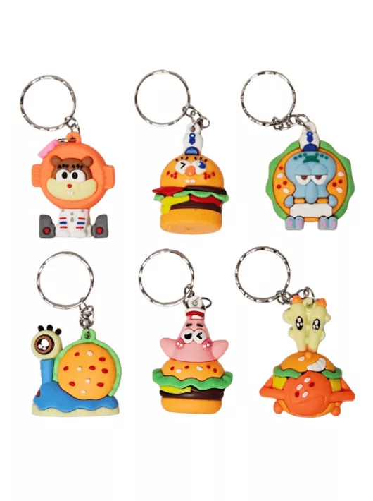 Spongya Bob mintás kulcstartó, műanyag, kb. 4-4,5cm magas, többféle