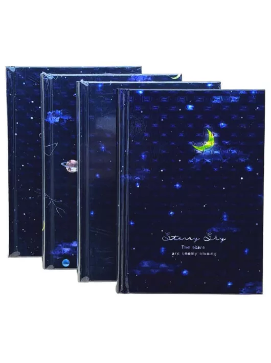 Hologrammos hatású notesz fekete lapokkal, 130x185mm, 128 lapos, 110g/m2