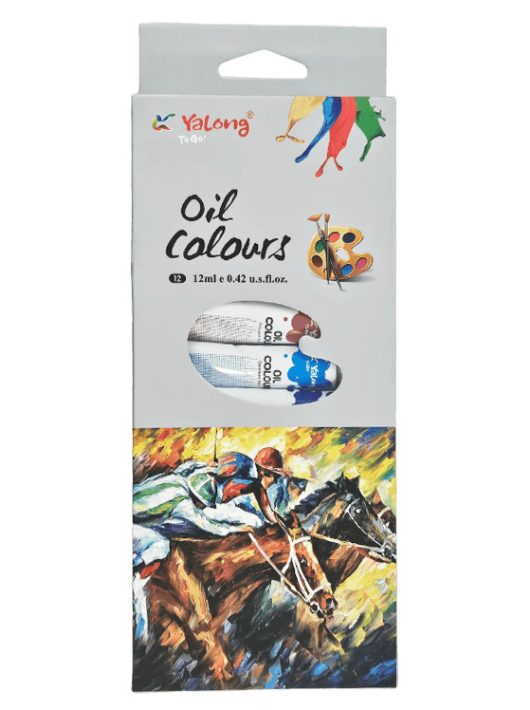 Olajfesték készlet, 12 db-os, 12x12ml, Yalong YL21010