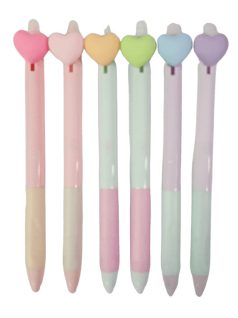   Radírozható zseléstoll, nyomógombos, 0,5mm, Z-10262, szivecskés, többféle változat