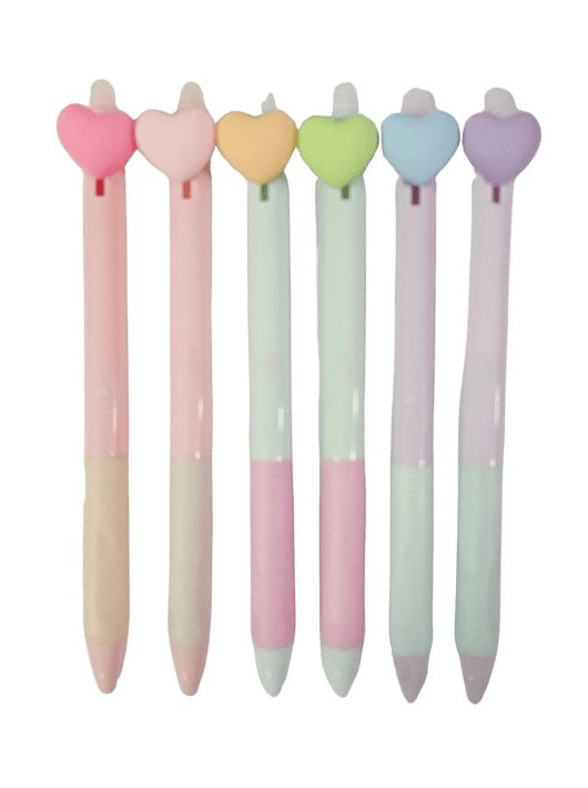 Radírozható zseléstoll, nyomógombos, 0,5mm, Z-10262, szivecskés, többféle változat