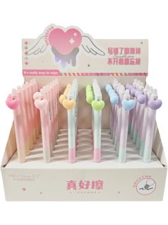   Radírozható zseléstoll, nyomógombos, 0,5mm, Z-10262, szivecskés, többféle változat