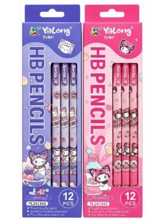   Sanrio stílusú grafitceruza radírral, HB, háromszög test, YL241342, többféle, 1 db