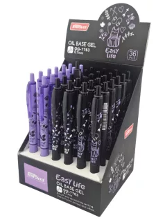 Zseléstoll, 0,7mm, lila-fekete, OG-7763 Easy life, 3 féle