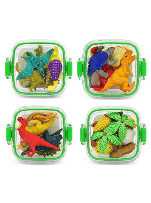 Radír dinoszauruszok, dobozos (6x6x3cm), Dinosaurs, 4 féle