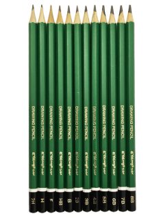   Grafitceruza készlet, 12 db-os, 8B-2H, hatszögletű, Yalong YL201328-12