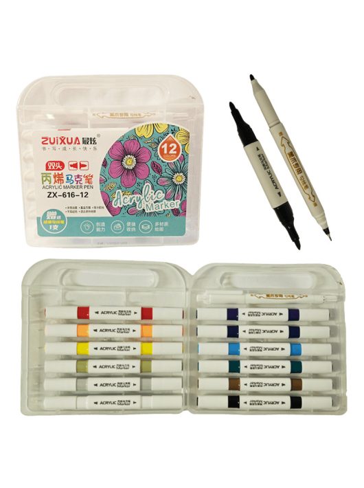 Akril filctoll készlet 12+1 db-os, ZX-612-12