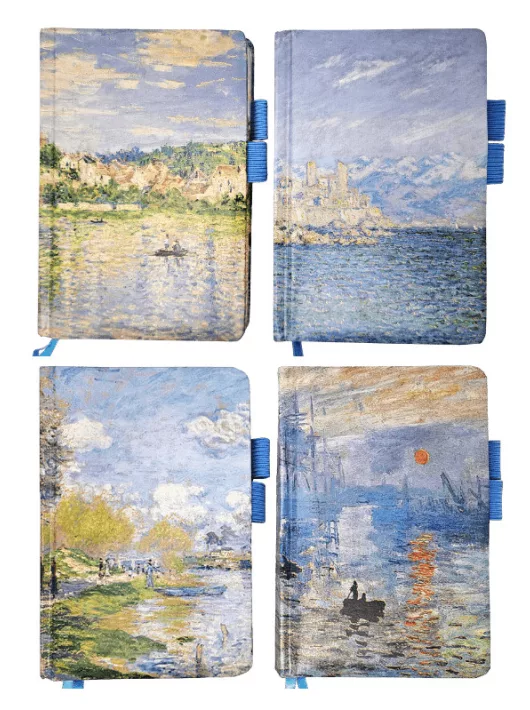 Claude Monet keményfedeles notesz, napló C/6, 10,5x16cm, vonalas, többféle változat (7100-2)