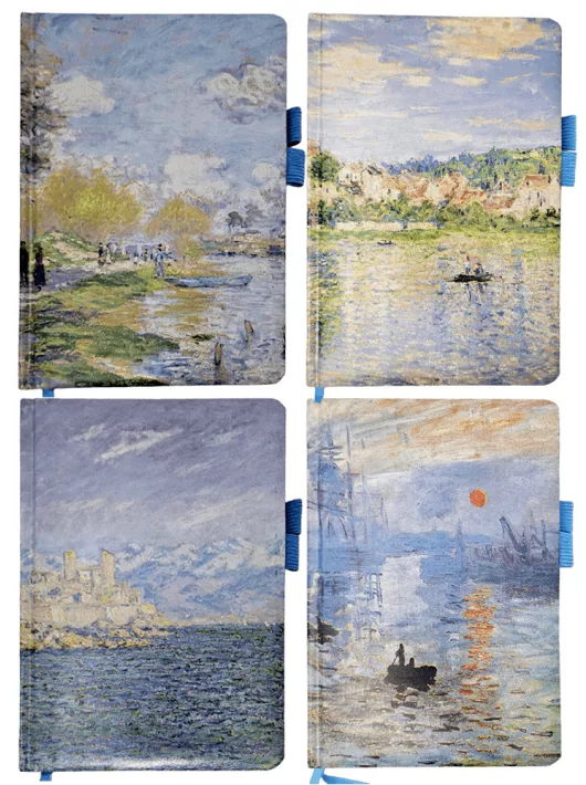 Claude Monet keményfedeles notesz, napló A/5, 14,5x21cm, vonalas, többféle változat (7200-2)