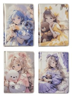   Kislány macival notesz, A/7, vonalas, tépőzáras záródással, többféle változat 