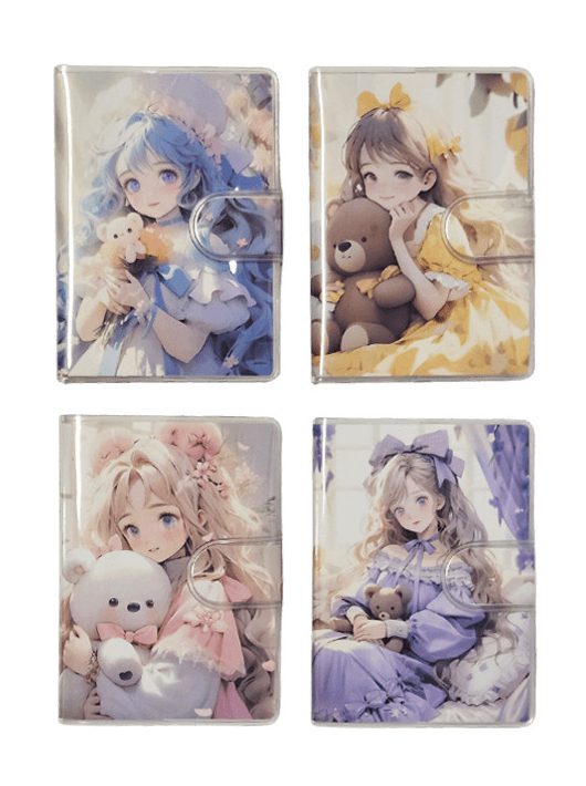 Kislány macival notesz, A/7, vonalas, tépőzáras záródással, többféle változat 