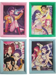   K-POP Démonvadászok gyémántfestés szett, 13,5x18cm-es keretben, többféle változat