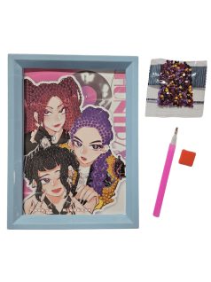   K-POP Démonvadászok gyémántfestés szett, 13,5x18cm-es keretben, többféle változat