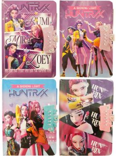   K-POP Démonvadászok napló kódos zárral, A/5, 13,5x19cm, vonalas, tollal