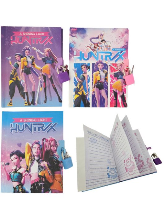 K-POP Démonvadászok napló kulccsal, A/6, 11x15cm, vonalas, 3 féle