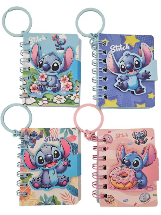 Stitch notesz, kulcstartós, 5,5x7cm, 4 féle