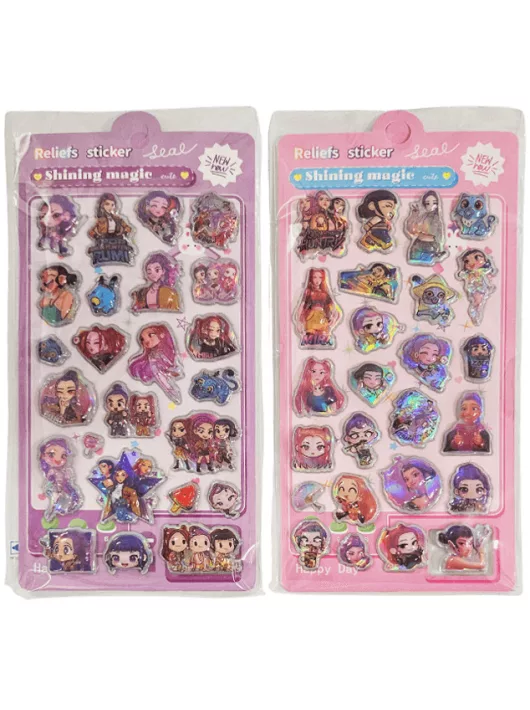 K-POP Démonvadászok pufi matrica 9x16 cm, YD-107, többféle