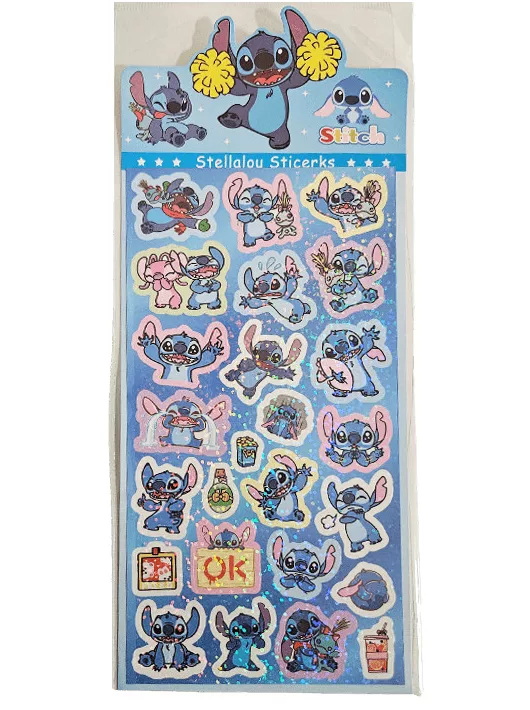 Stitch matrica 9x16cm, csillogó