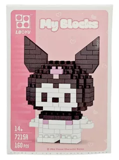   Építőkocka készlet, mikroblokk, My Blocks, Kuromi (7215A), 160 db-os, 14+