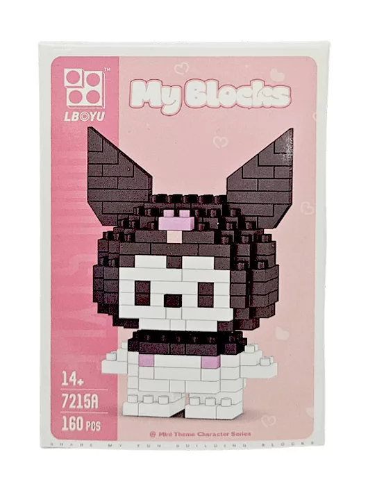 Építőkocka készlet, mikroblokk, My Blocks, Kuromi (7215A), 160 db-os, 14+