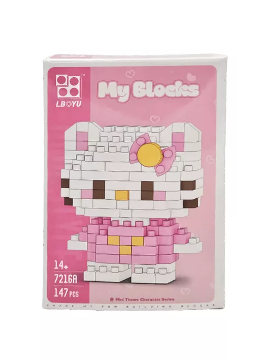 Építőkocka készlet, mikroblokk, My Blocks, Hello Kitty (7216A), 147 db-os, 14+