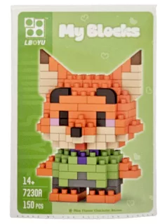   Építőkocka készlet, mikroblokk, My Blocks, Zootropolis Nick Wilde róka (7230A), 150 db-os, 14+