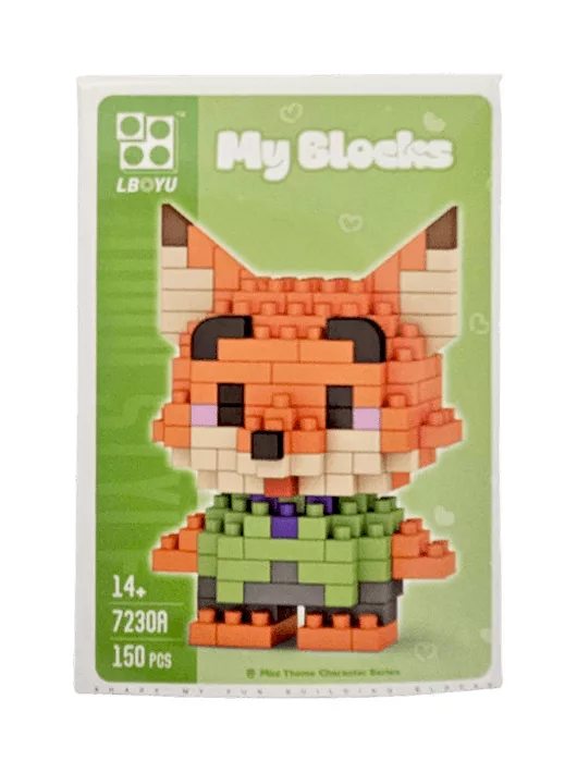 Építőkocka készlet, mikroblokk, My Blocks, Zootropolis Nick Wilde róka (7230A), 150 db-os, 14+
