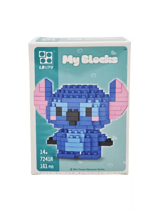 Építőkocka készlet, mikroblokk, My Blocks, Stitch (7241A), 161 db-os, 14+