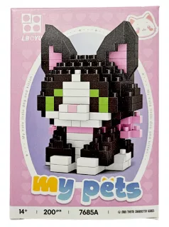   Építőkocka készlet, mikroblokk, My Blocks, cica (7685A), 200 db-os, 14+