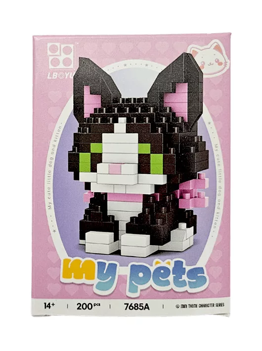 Építőkocka készlet, mikroblokk, My Blocks, cica (7685A), 200 db-os, 14+