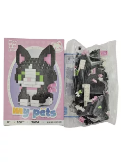   Építőkocka készlet, mikroblokk, My Blocks, cica (7685A), 200 db-os, 14+