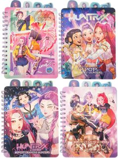   K-POP Démonvadászok spirál füzet, notesz, hologramos borítóval, A/5, 16x21cm, 4 féle